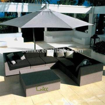 DE- (55) mobiliário de exterior sofá vime / rattan novo l em forma de design de conjunto de sofá